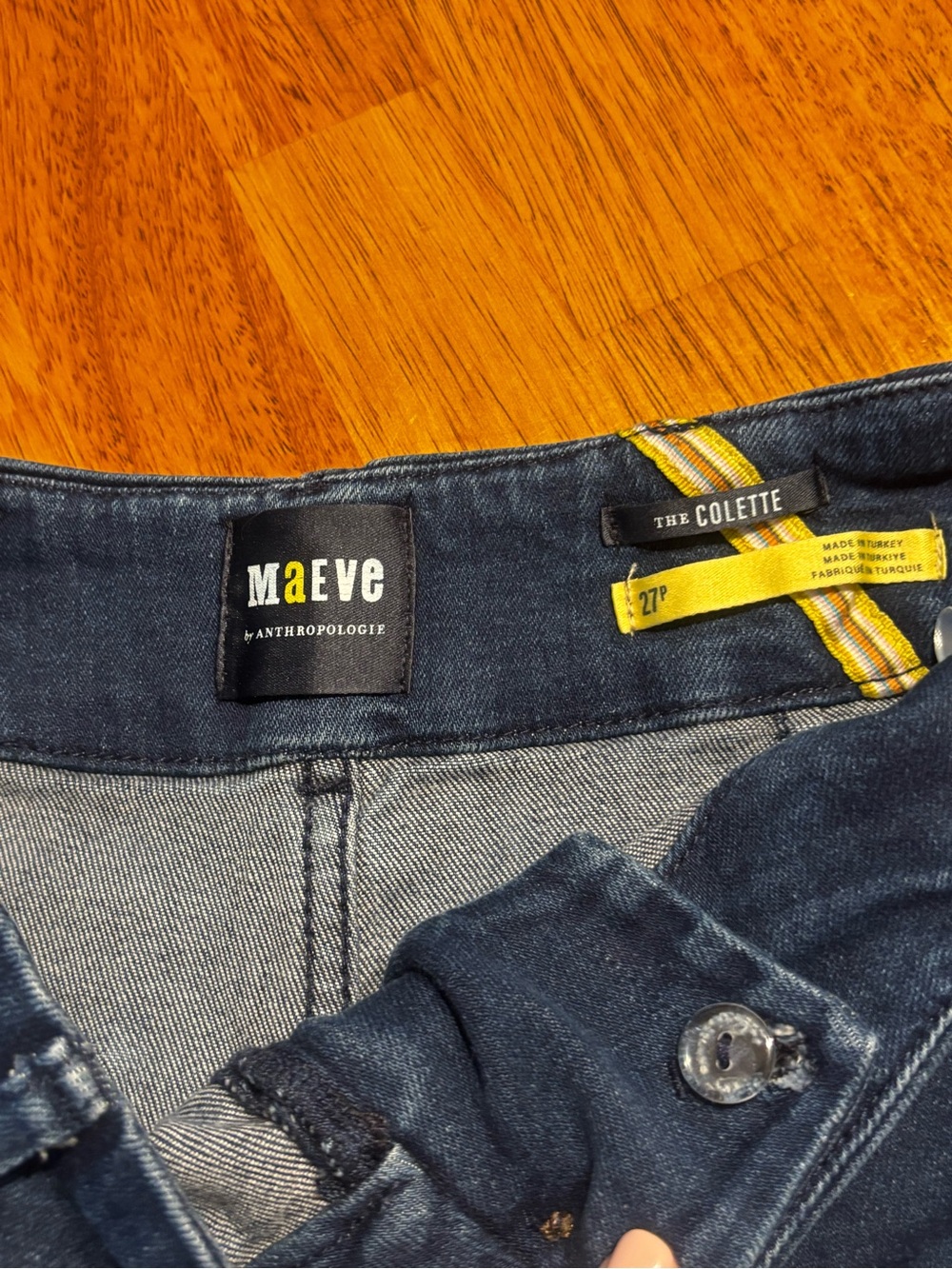 Maeve Colette Wide Leg Dark Denim Pants - Picture 3 of 5